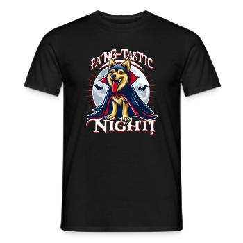 Vampire Chien Fang-tastic Nuit d’Halloween - T-shirt homme - noir - Devant - AI Model Male 178 light (178cm)