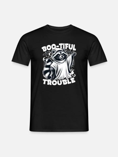 Ghost Raccoon: Boo-tiful Halloween Trouble - Men's T-Shirt - black