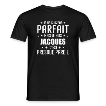 Jacques : authentique, imparfait, top, perfection - T-shirt homme - noir - Devant - AI Model Male 178 light (178cm)