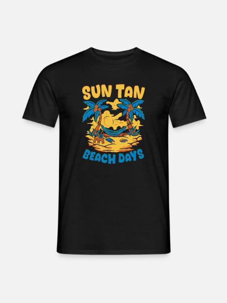 Summer graphic flower sun beach vacation - Men's T-Shirt - black