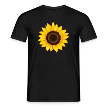 Tournesol illustration vectorielle fleur jaune - T-shirt homme - noir - Devant - AI Model Male 178 light (178cm)