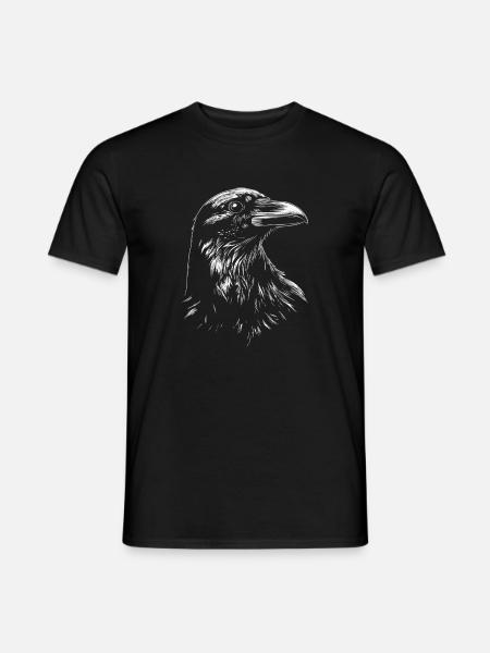 Rabe Krähe Vogel Rabenkrähe Dohle Schwarze Raben - Männer T-Shirt - Schwarz