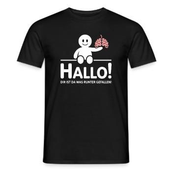 Hello you lost something brain saying - Men's T-Shirt - black - Front - AI Model Male 178 light (178cm)