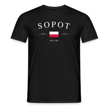 Sopot Polen – Urlaub Souvenir & Geschenk - Männer T-Shirt - Schwarz - Vorne - AI Model Male 178 light (178cm)