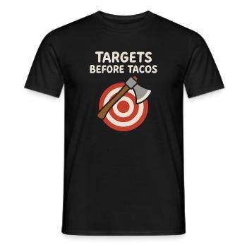 Funny Axe Throwing Meme Axe Me All Sharp - Men's T-Shirt - black - Front - AI Model Male 178 light (178cm)