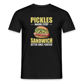 Concombres Sandiwch Vegan Alimentation saine - T-shirt homme - noir - Devant - AI Model Male 178 light (178cm)