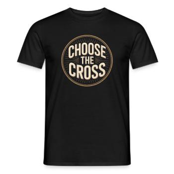 Chrétien Choisir La Croix Croix Message - T-shirt homme - noir - Devant - AI Model Male 178 light (178cm)