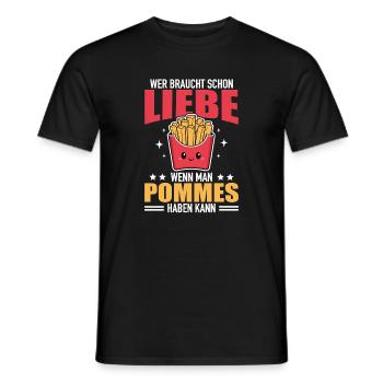 Les frites adorent les frites salées - T-shirt homme - noir - Devant - AI Model Male 178 light (178cm)