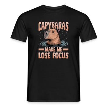 Funny aesthetic Kawaii Capybara - Männer T-Shirt - Schwarz - Vorne - AI Model Male 178 light (178cm)