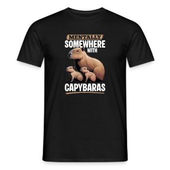 Funny aesthetic Kawaii Capybara - Männer T-Shirt - Schwarz - Vorne - AI Model Male 178 light (178cm)