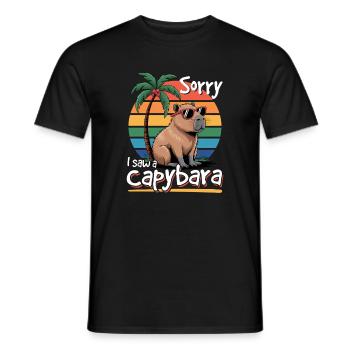Funny aesthetic Kawaii Capybara - Männer T-Shirt - Schwarz - Vorne - AI Model Male 178 light (178cm)