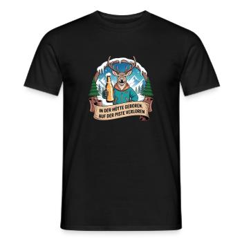 Soirée d’équipe Vacances de ski Ski & Snowboarder Après-ski - T-shirt homme - noir - Devant - AI Model Male 178 light (178cm)