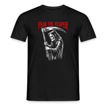 Fear the Reaper Skull Halloween - Men's T-Shirt - black - Front - AI Model Male 178 light (178cm)
