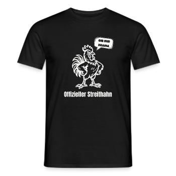 Streithahn Drama Spruch - T-shirt homme - noir - Devant - AI Model Male 178 light (178cm)