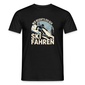 Après Ski Skiing Skiers Skiing - Men's T-Shirt - black - Front - AI Model Male 178 light (178cm)