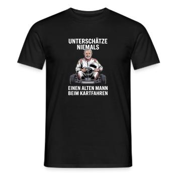Never underestimate an old man karting - Men's T-Shirt - black - Front - AI Model Male 178 light (178cm)