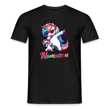 Mamacorn Mama Einhorn Mutter Babykorn Unicorn - Männer T-Shirt - Schwarz - Vorne - AI Model Male 178 light (178cm)