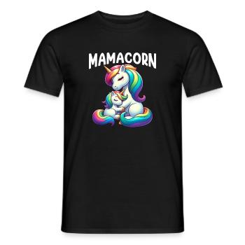 Mamacorn Mama Einhorn Mutter Damen Partnerlook - Männer T-Shirt - Schwarz - Vorne - AI Model Male 178 light (178cm)