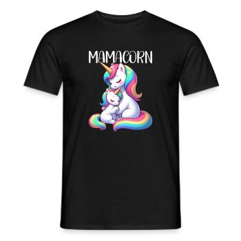 Mamacorn Mama Einhorn Mutter Damen Partnerlook - Männer T-Shirt - Schwarz - Vorne - AI Model Male 178 light (178cm)