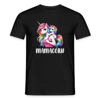 Mamacorn Mama Einhorn Mutter Damen Partnerlook - Männer T-Shirt - Schwarz - Vorne - AI Model Male 178 light (178cm)