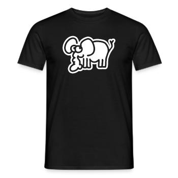 Kleiner Elefant – süßes Safari Comic Tier-Motiv - Männer T-Shirt - Schwarz - Vorne - AI Model Male 178 light (178cm)