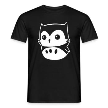 Owl Kawaii – cute owl motif in cartoon style - Men's T-Shirt - black - Front - AI Model Male 178 light (178cm)