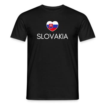 Heart with Slovakia flag, I love Slovakia - Men's T-Shirt - black - Front - AI Model Male 178 light (178cm)