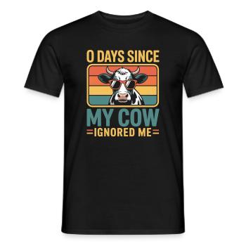0 jours depuis que ma vache m’a ignoré Éleveur de vaches - T-shirt homme - noir - Devant - AI Model Male 178 light (178cm)