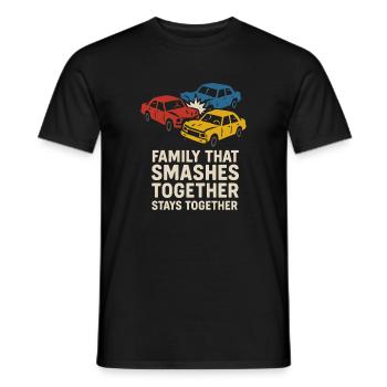 Demolition Derby Fan Pit Crew Crash Driver Fair - Men's T-Shirt - black - Front - AI Model Male 178 light (178cm)