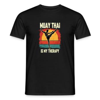 Drôle Muay Thai Boxe Muay Thai - T-shirt homme - noir - Devant - AI Model Male 178 light (178cm)