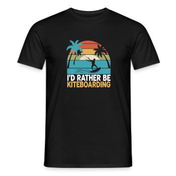 Préférer le kitesurf palmiers coucher de soleil - T-shirt homme - noir - Devant - AI Model Male 178 light (178cm)