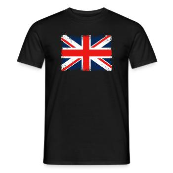 Distressed Union Jack Flag - Men's T-Shirt - black - Front - AI Model Male 178 light (178cm)
