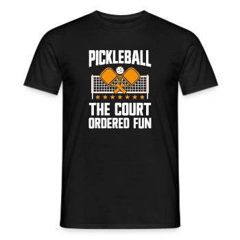 Pickleball : le plaisir ordonné par le tribunal - T-shirt homme - noir - Devant - AI Model Male 178 light (178cm)