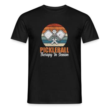 Pickleball Therapy Entraînement rétro de paddleball - T-shirt homme - noir - Devant - AI Model Male 178 light (178cm)