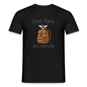 Firefly Summer Night Glow Bug Nostalgic - Men's T-Shirt - black - Front - AI Model Male 178 light (178cm)