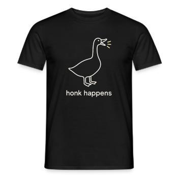 Funny Geese Meme Chaos Honk Certified Silly - Men's T-Shirt - black - Front - AI Model Male 178 light (178cm)