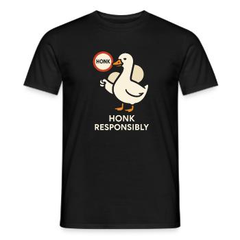 Funny Geese Meme Chaos Honk Certified Silly - Men's T-Shirt - black - Front - AI Model Male 178 light (178cm)