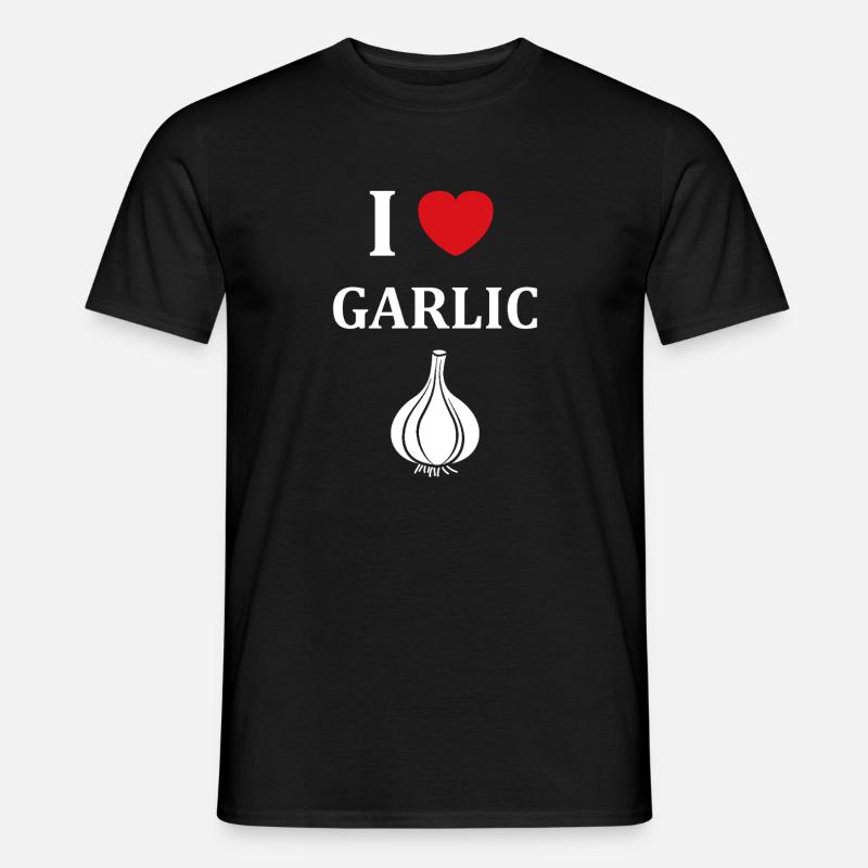 J'aime l'ail Ich liebe Knoblauch - Männer T-Shirt - Schwarz