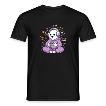 Halloween Gamer Cartoon Scary Gaming - Men's T-Shirt - black - Front - AI Model Male 178 light (178cm)