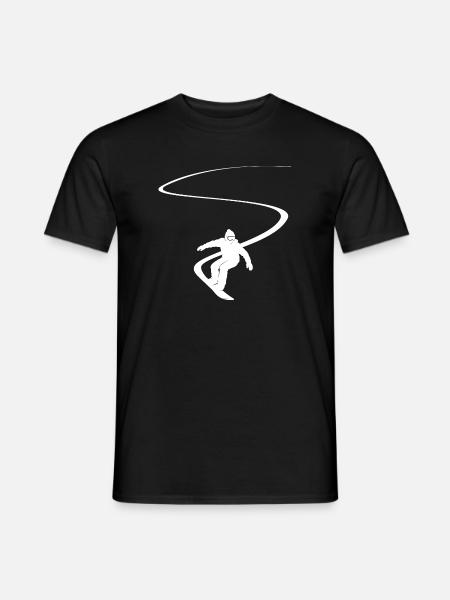 Snowboarder Slalom Deep Snow Downhill Snowboard - Men's T-Shirt - black