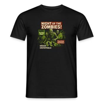 Night of the Zombies Movie Poster Halloween - Men's T-Shirt - black - Front - AI Model Male 178 light (178cm)