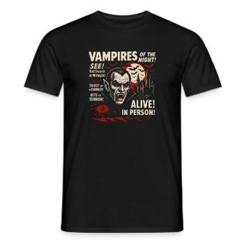 Vampires of the Night Movie Poster Halloween - Men's T-Shirt - black - Front - AI Model Male 178 light (178cm)