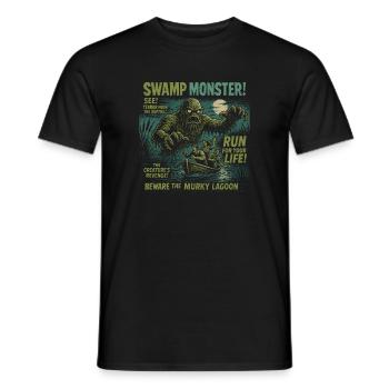 Swamp Monster Movie Poster Vintage Halloween - Men's T-Shirt - black - Front - AI Model Male 178 light (178cm)