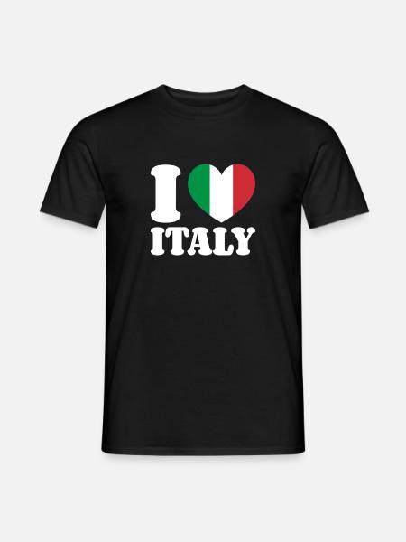 I Love Italy Italy Italian Flag Heart - Men's T-Shirt - black