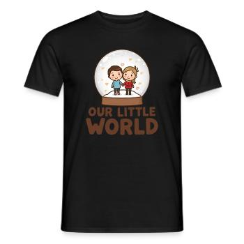 Boule à neige Couple Coeur – Our Little World Noël - T-shirt homme - noir - Devant - AI Model Male 178 light (178cm)