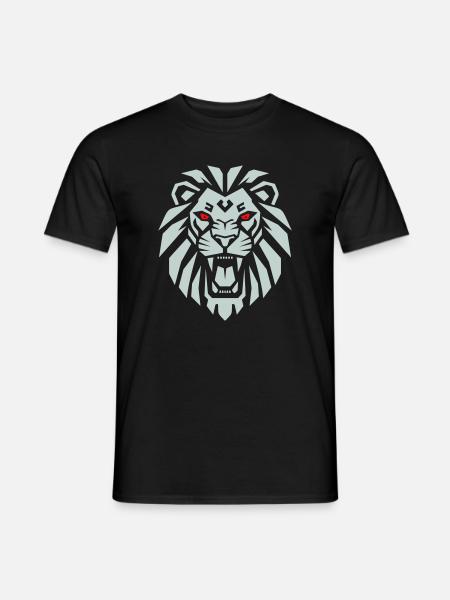 Geometric Lion - Re dei Leoni Minimalista - Men's T-Shirt - black