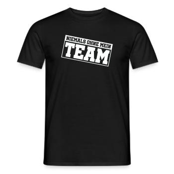 niemals_ohne_mein_team_- - Men's T-Shirt - black - Front - AI Model Male 178 light (178cm)