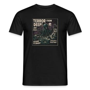 Terror aus der Tiefe Kraken Filmplakat Halloween - Männer T-Shirt - Schwarz - Vorne - AI Model Male 178 light (178cm)