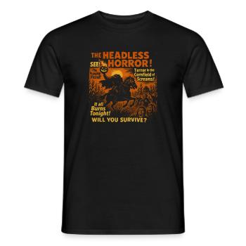 The Headless Horror Pumpkin Movie Poster Halloween - Men's T-Shirt - black - Front - AI Model Male 178 light (178cm)