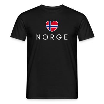 Herz mit norwegischer Flagge, norwegischer Stolz - Männer T-Shirt - Schwarz - Vorne - AI Model Male 178 light (178cm)